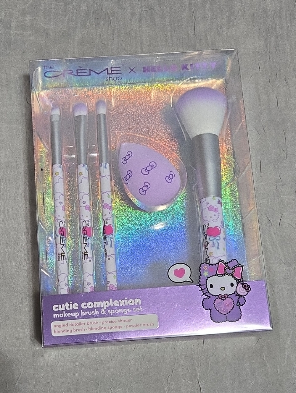 The Creme Shop X Hello Kitty Purple Makeup Brush & Sponge Set